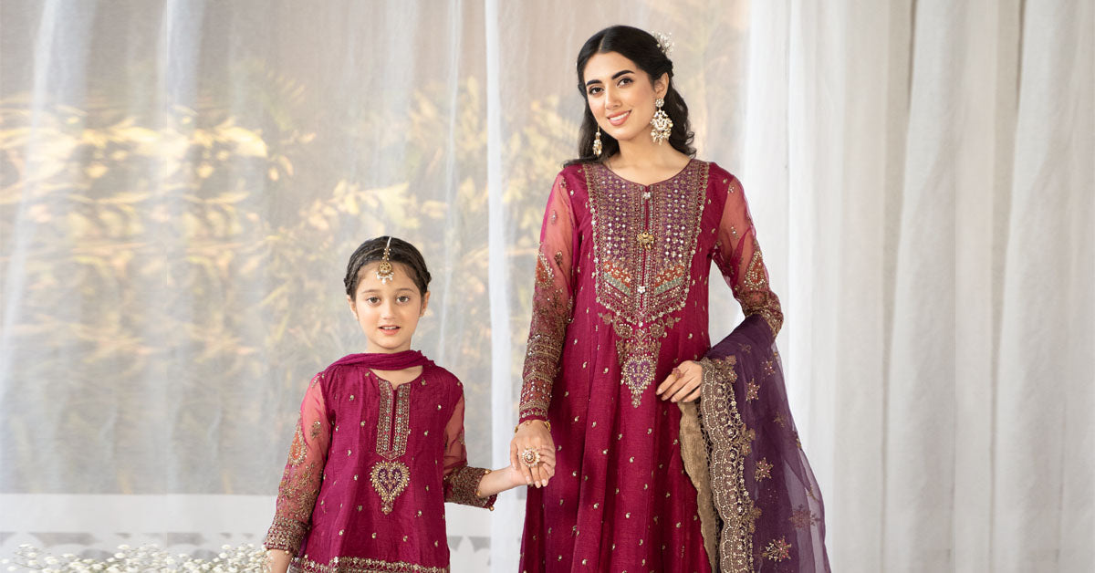 3 PIECE EMBROIDERED RAW SILK SUIT | SF-EF24-06