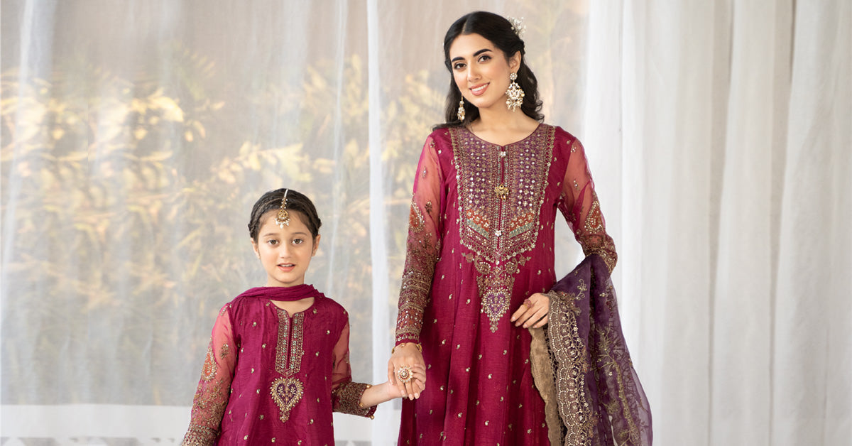 3 PIECE EMBROIDERED RAW SILK SUIT | SF-EF24-06