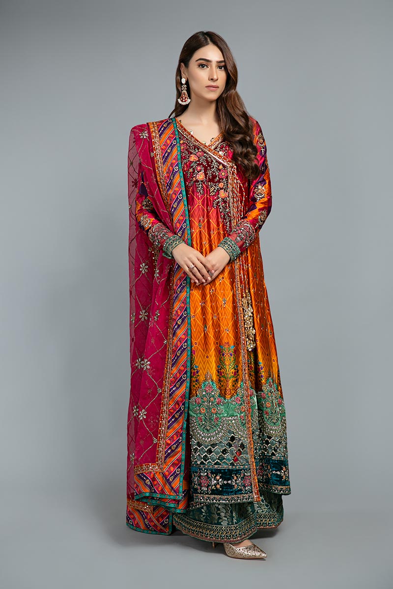 Suit Ombre hot Pink and Tangerine BDS-1804