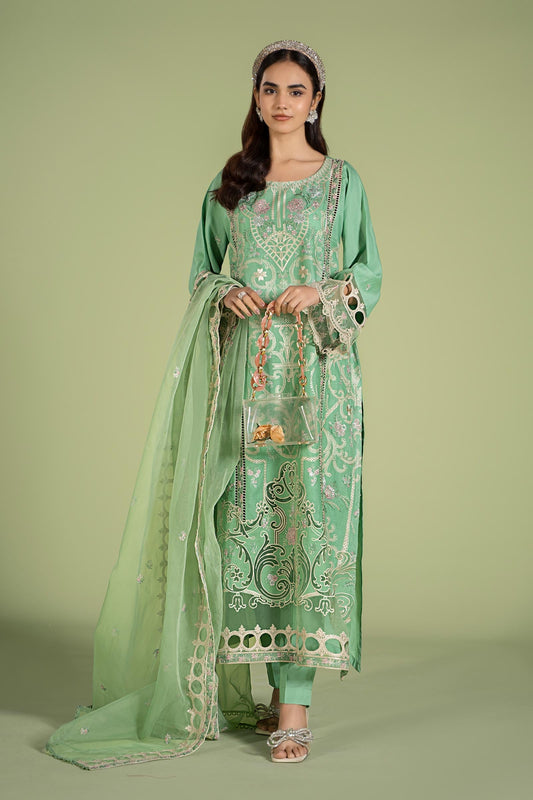 3 PIECE EMBROIDERED LAWN SUIT | DW-EF24-18