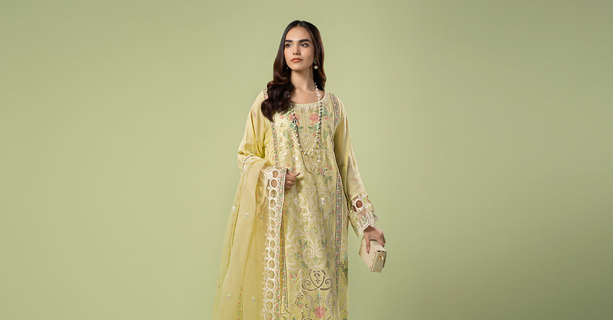 3 PIECE EMBROIDERED LAWN SUIT | DW-EF24-18