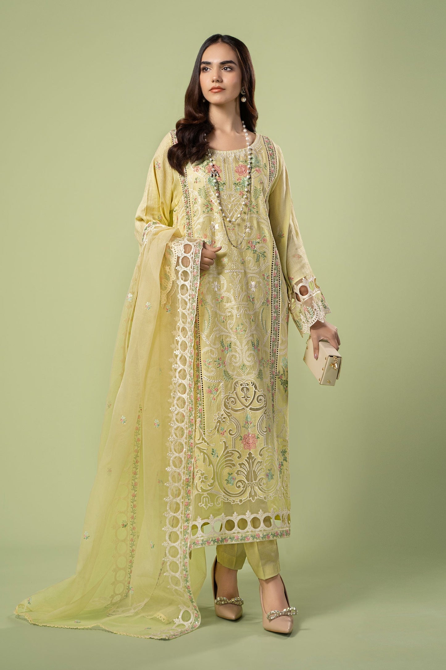 3 PIECE EMBROIDERED LAWN SUIT | DW-EF24-18