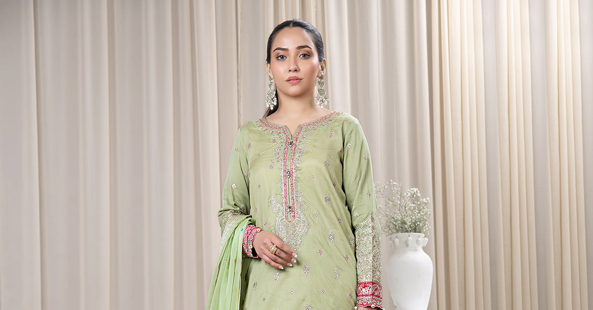 3 PIECE EMBROIDERED LAWN SUIT | DW-EF24-23