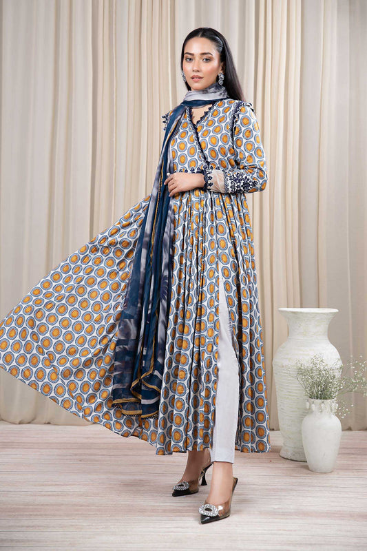 3 PIECE PRINTED LAWN SUIT | DW-EF24-51