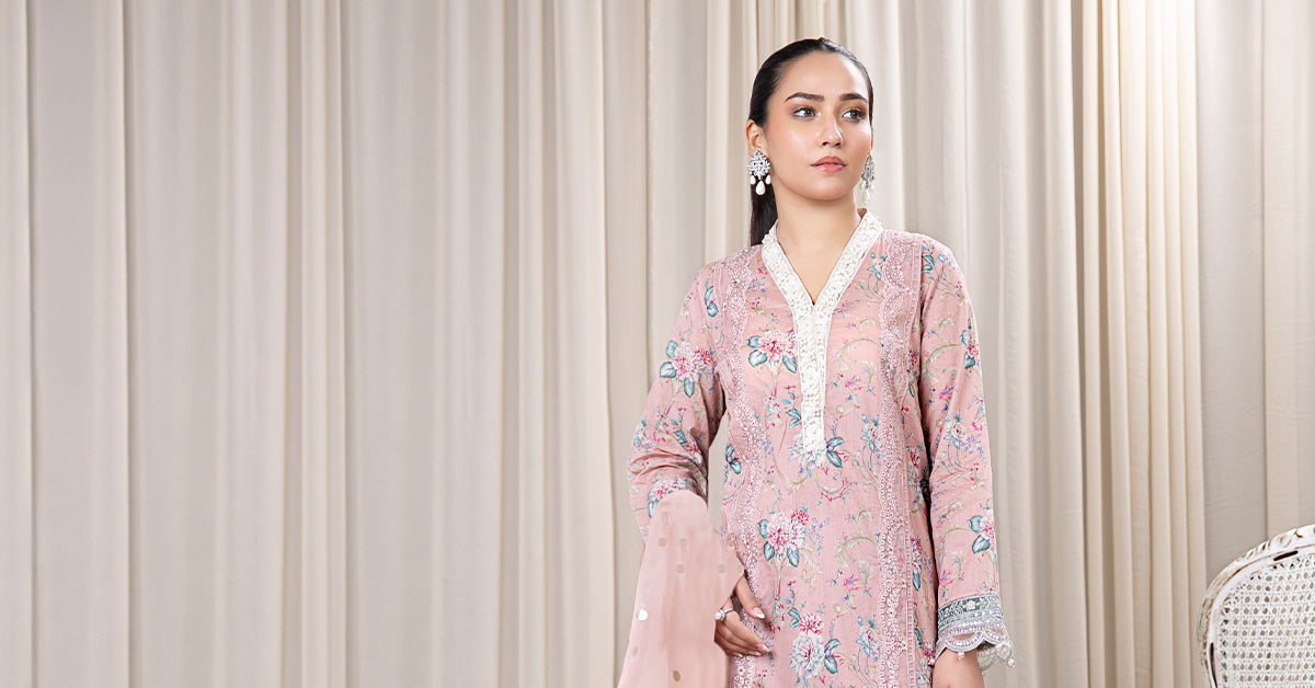 3 PIECE PRINTED LAWN SUIT | DW-EF24-101