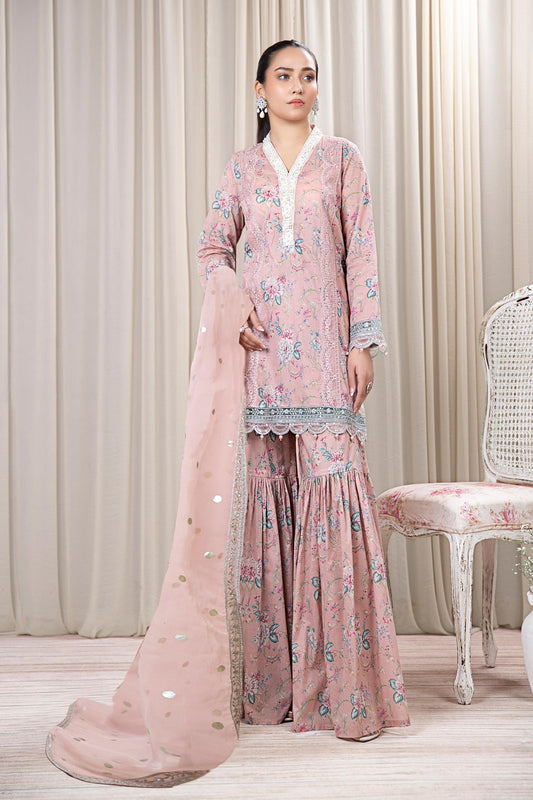 3 PIECE PRINTED LAWN SUIT | DW-EF24-101