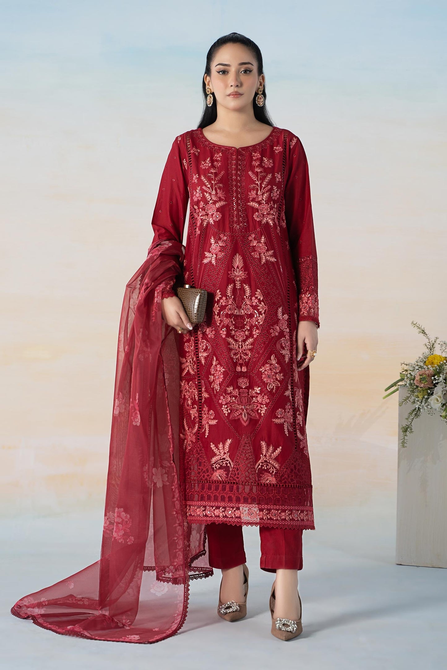 3 PIECE EMBROIDERED LAWN SUIT | DW-EF24-20