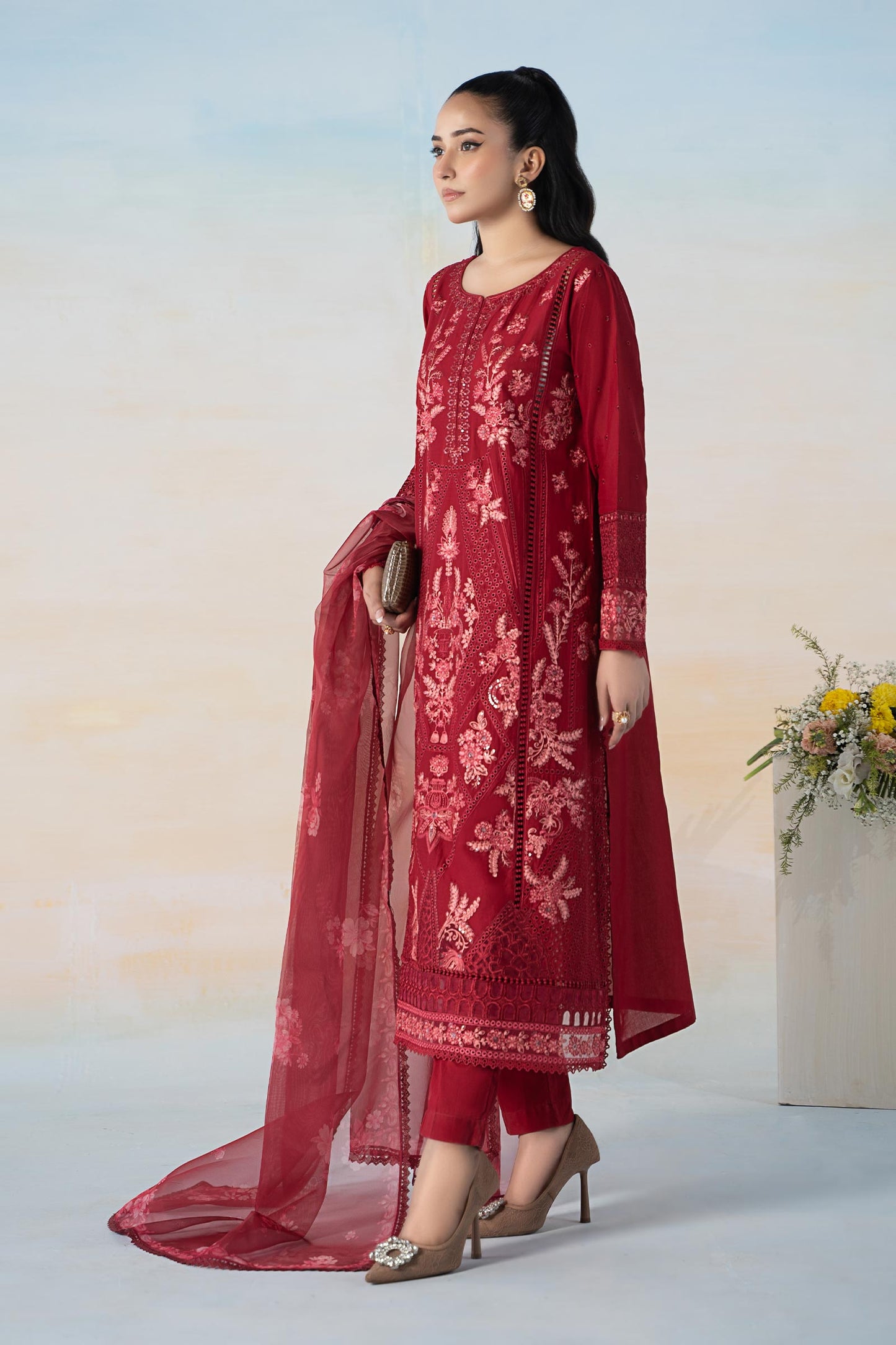 3 PIECE EMBROIDERED LAWN SUIT | DW-EF24-20