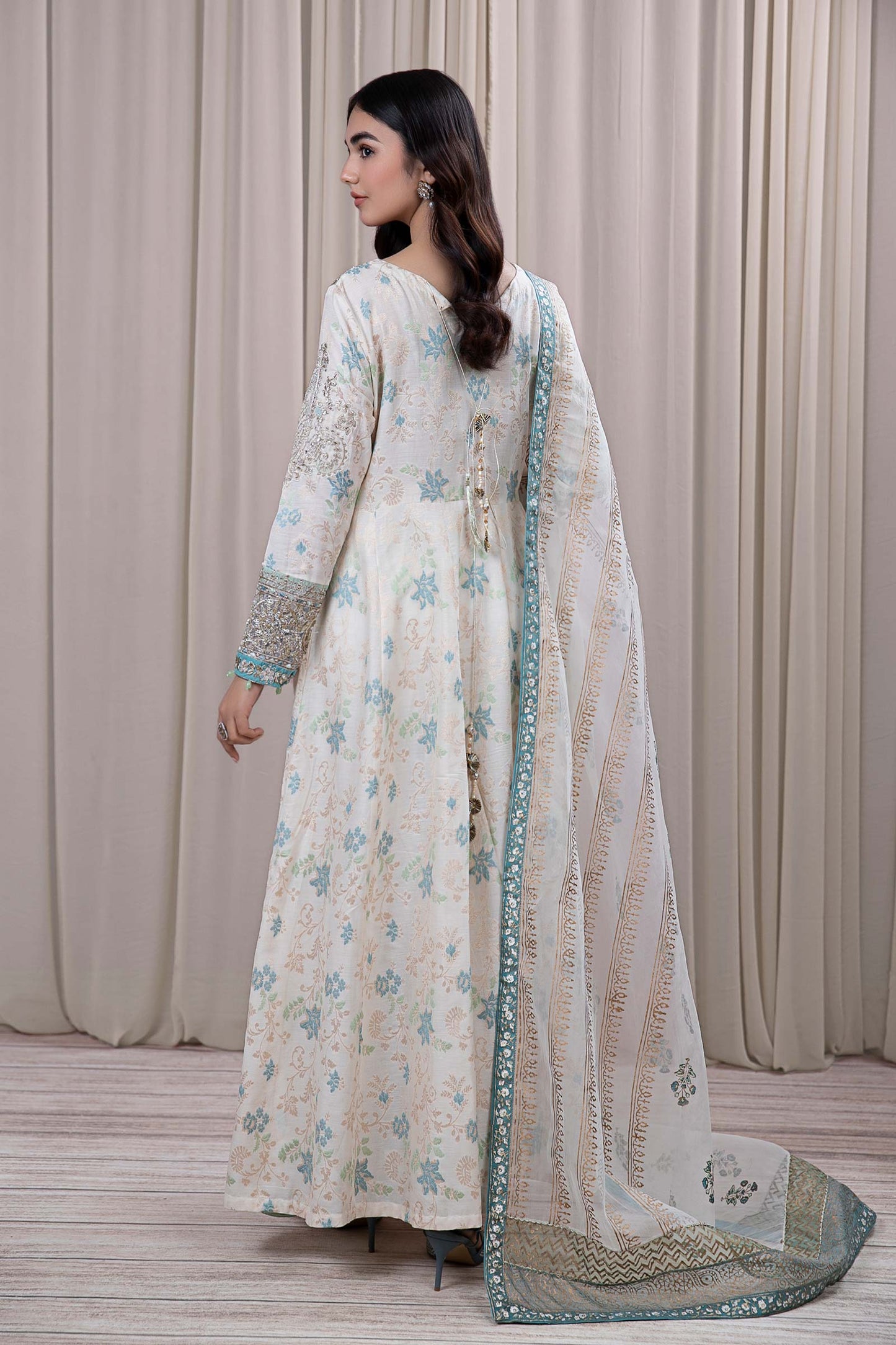 3 PIECE EMBROIDERED JACQUARD BROSHIA SUIT | DW-EF24-56