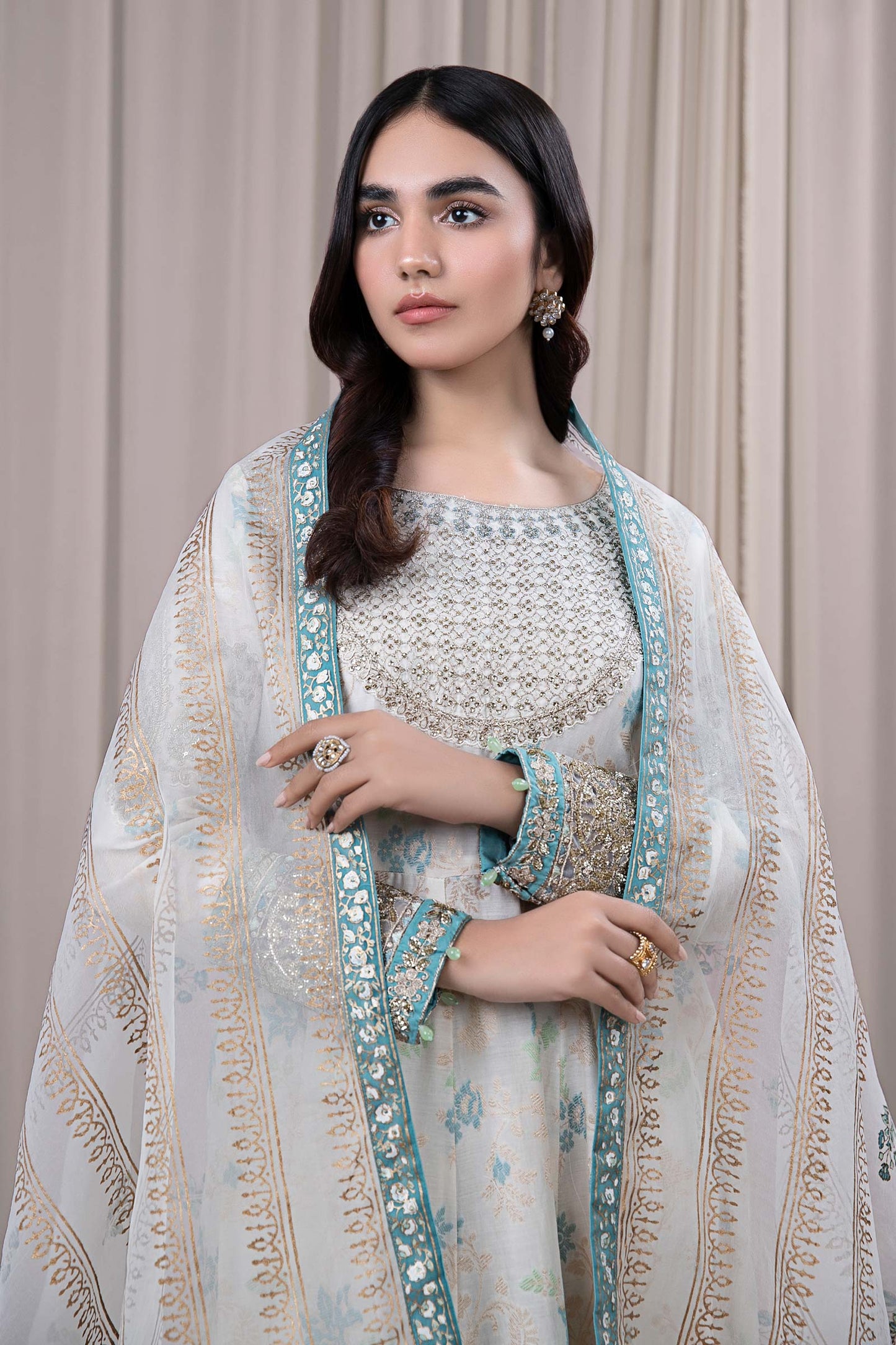 3 PIECE EMBROIDERED JACQUARD BROSHIA SUIT | DW-EF24-56