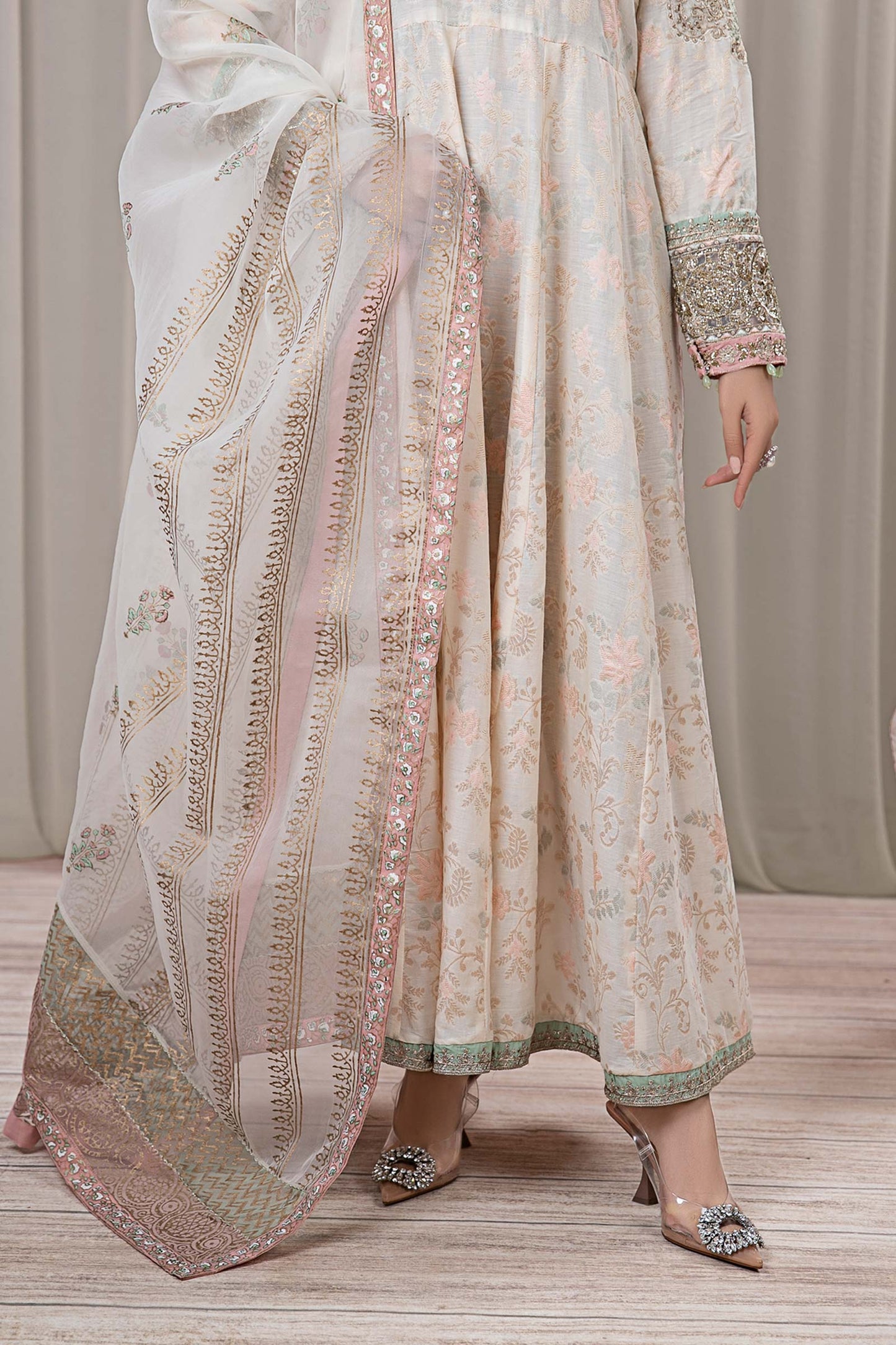 3 PIECE EMBROIDERED JACQUARD BROSHIA SUIT | DW-EF24-56