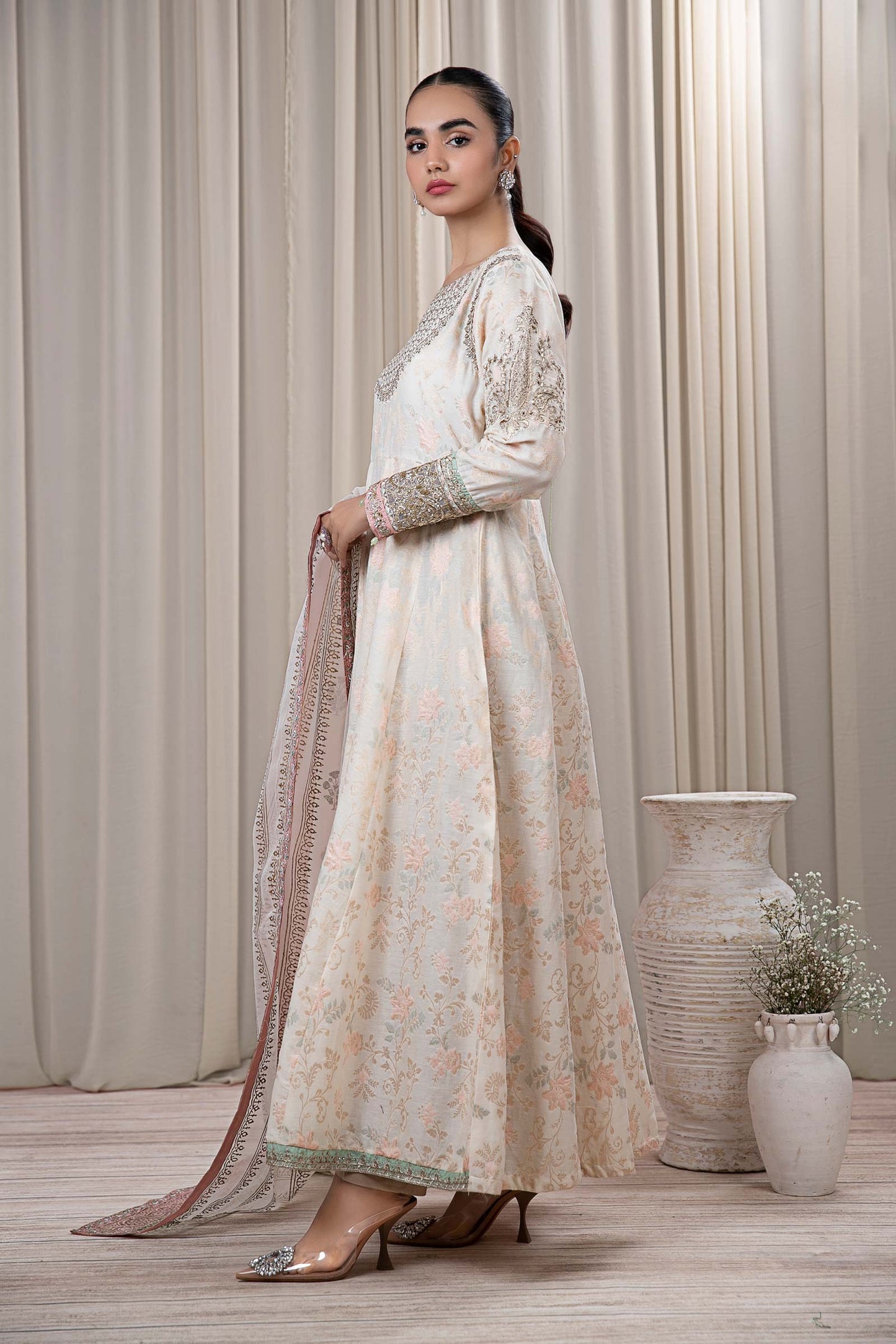 3 PIECE EMBROIDERED JACQUARD BROSHIA SUIT | DW-EF24-56