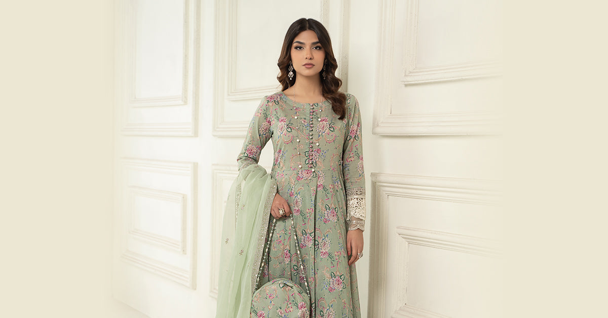 3 PIECE PRINTED LAWN SUIT | DW-EF24-102