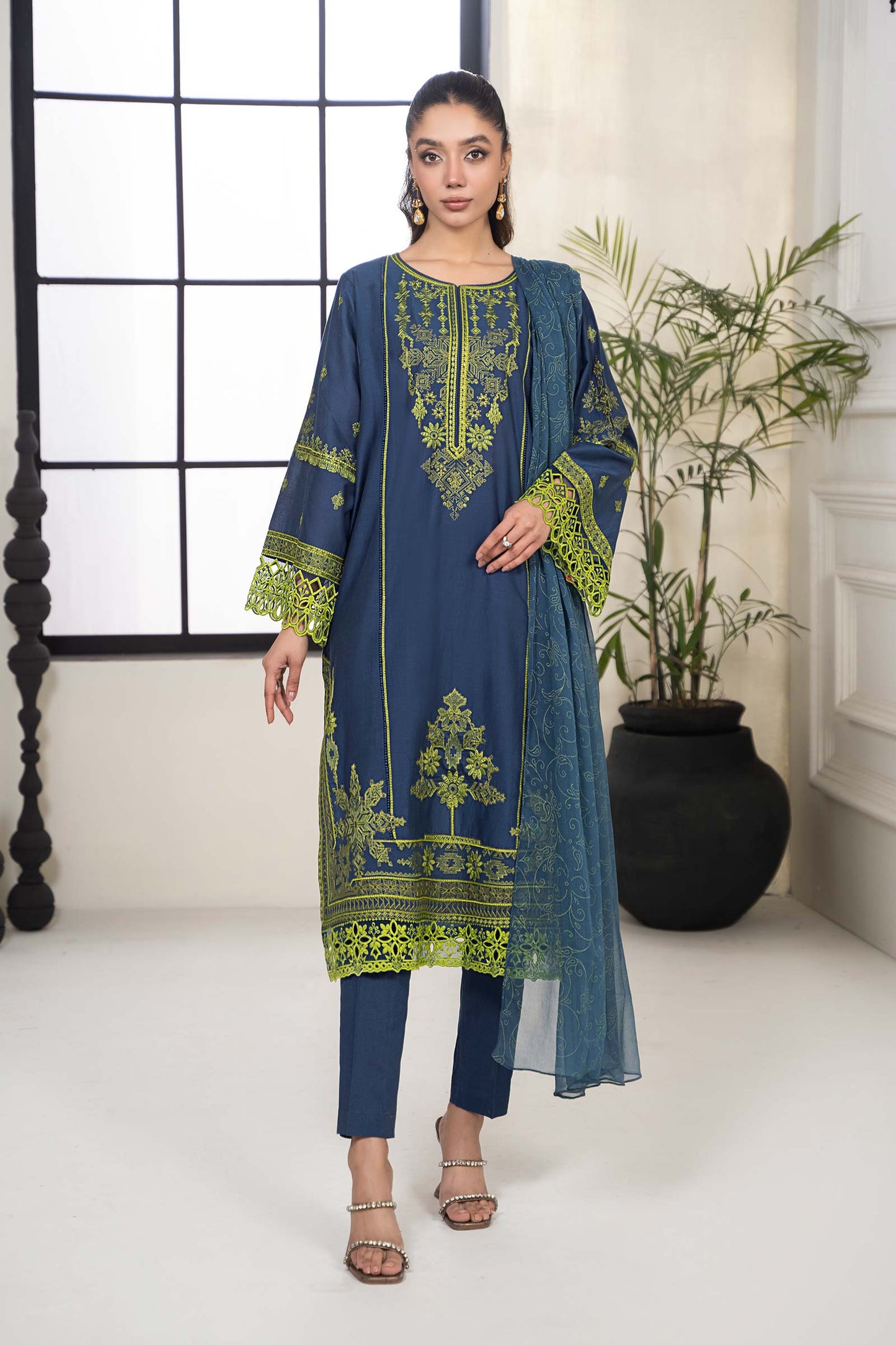 3 PIECE EMBROIDERED LAWN SUIT | DW-EF24-103