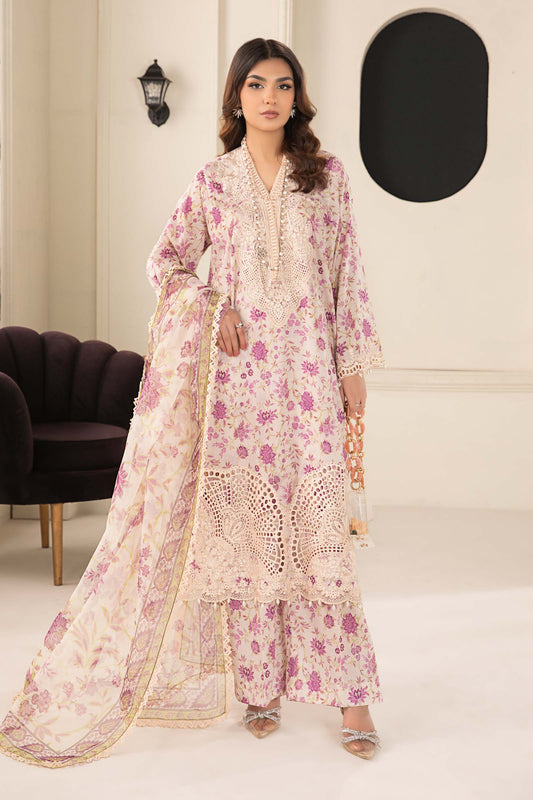 3 PIECE EMBROIDERED LAWN SUIT | DW-EF24-108