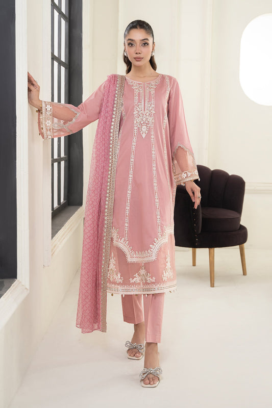 3 PIECE EMBROIDERED LAWN SUIT | DW-EF24-130