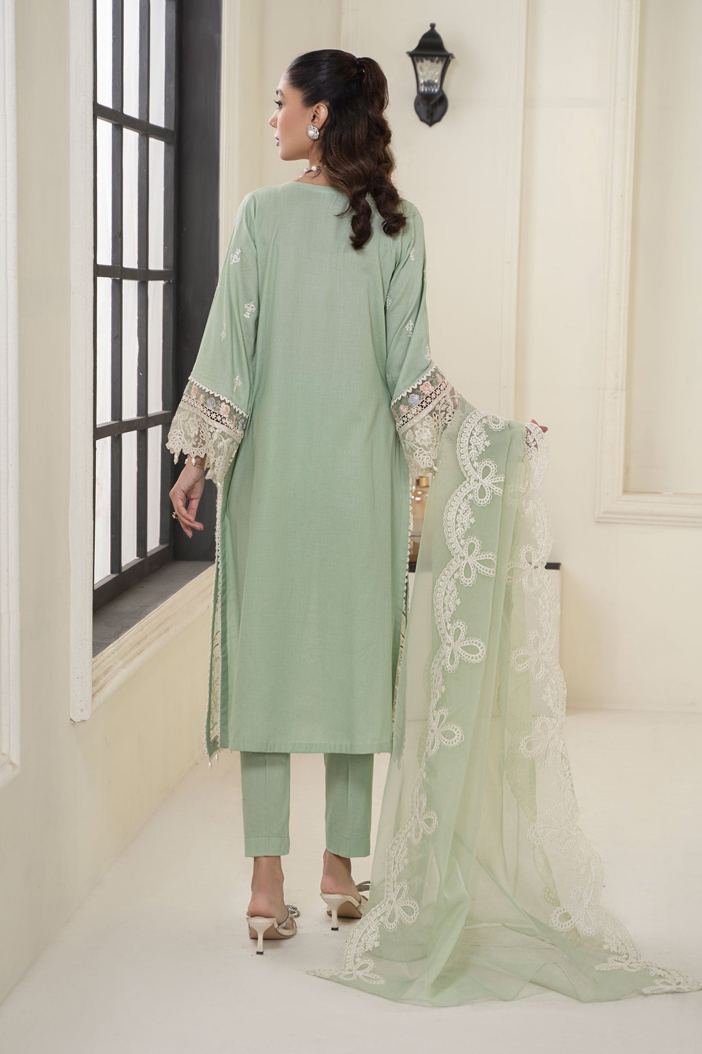 3 PIECE EMBROIDERED DOBBY SUIT | DW-EF24-16