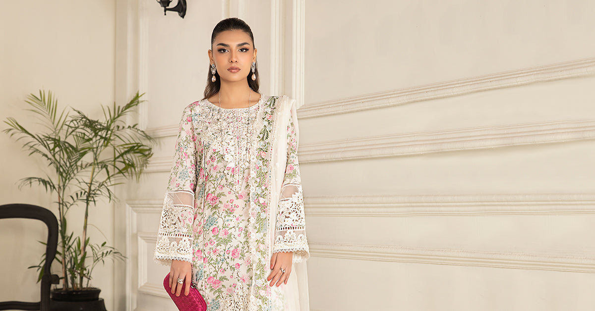 3 PIECE EMBROIDERED LAWN SUIT | DW-EF24-21