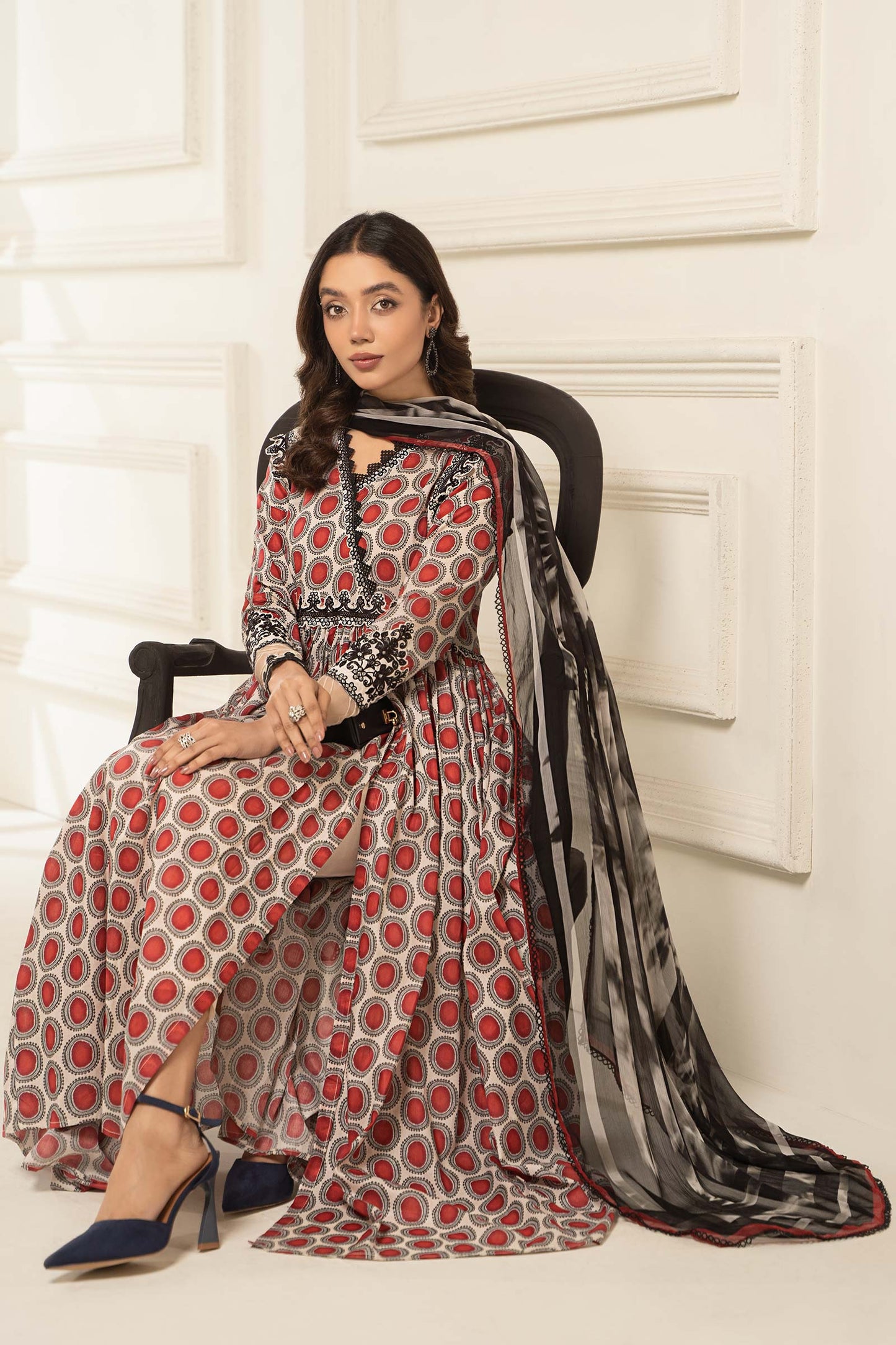 3 PIECE PRINTED LAWN SUIT | DW-EF24-51