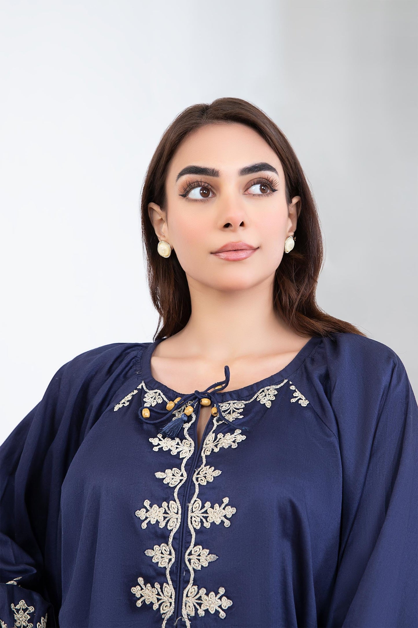 EMBROIDERED ARABIC LAWN TUNIC DRESS | MB-EF24-200