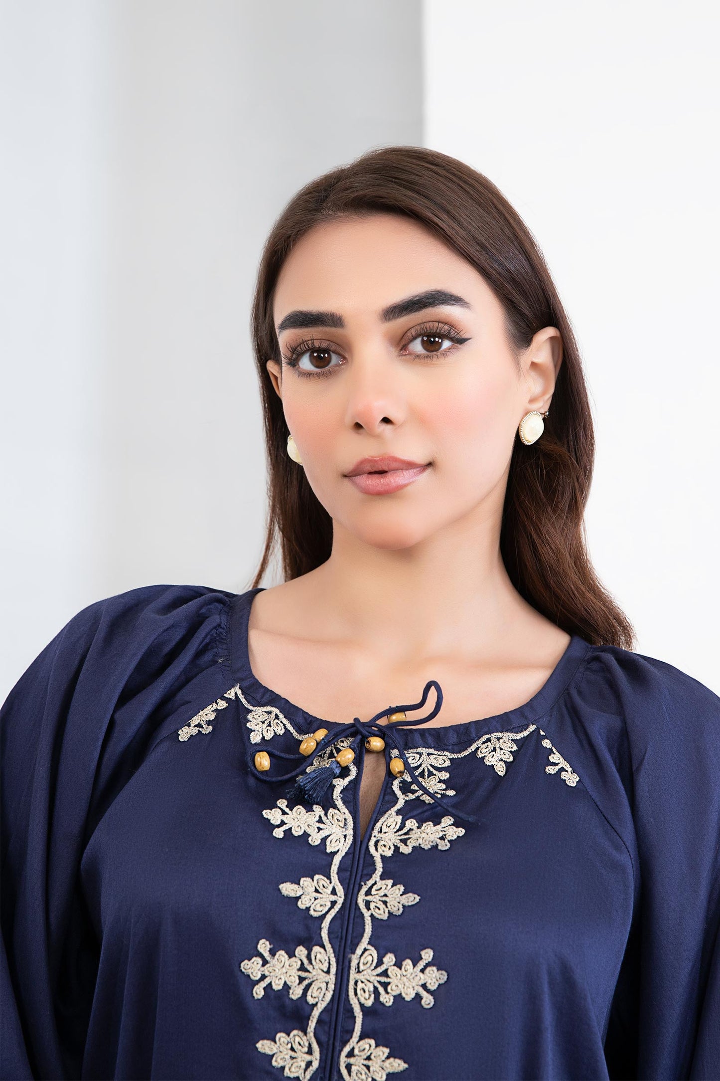 EMBROIDERED ARABIC LAWN TUNIC DRESS | MB-EF24-200