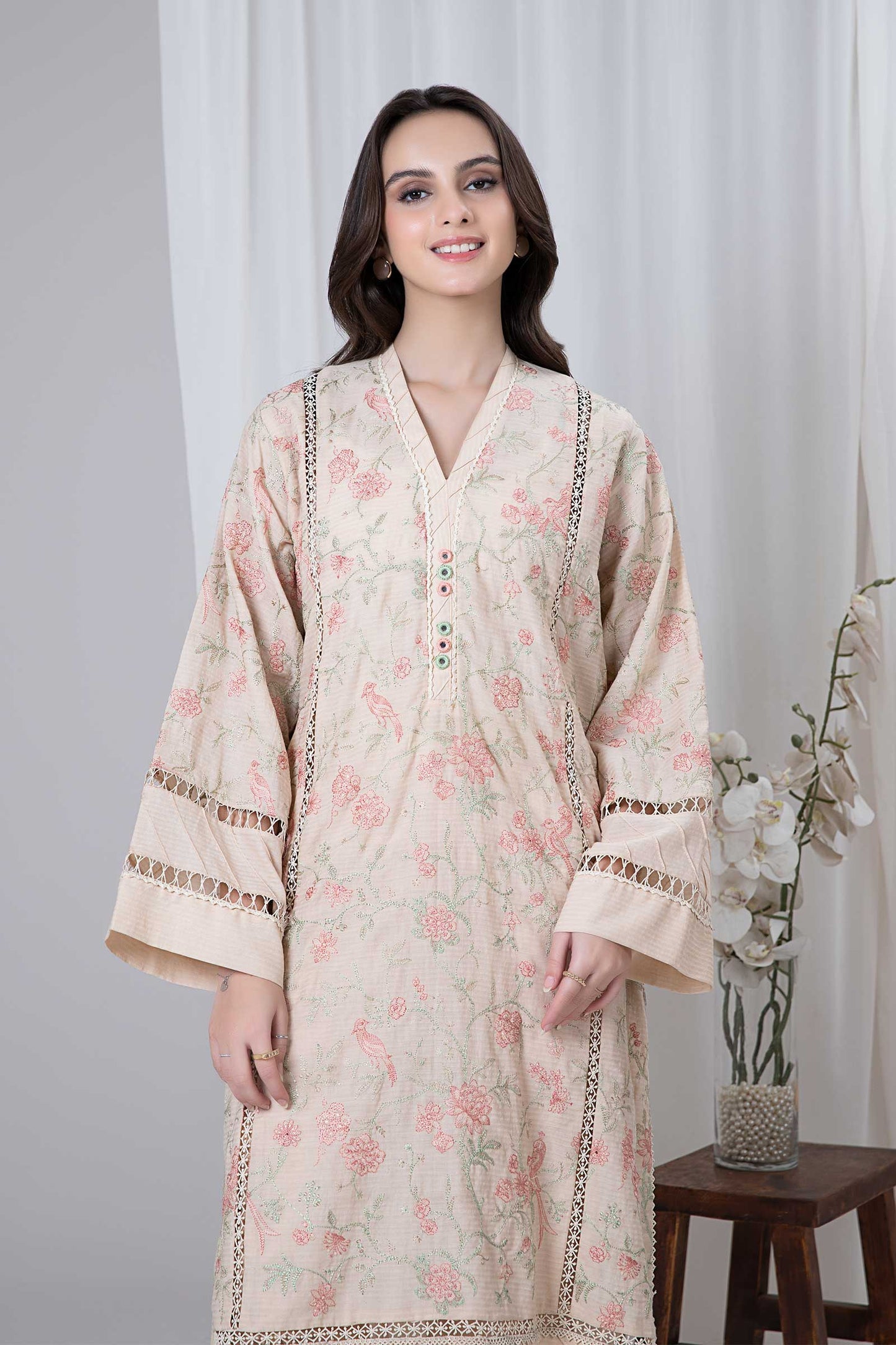 EMBROIDERED LAWN KURTA | MB-EF24-153