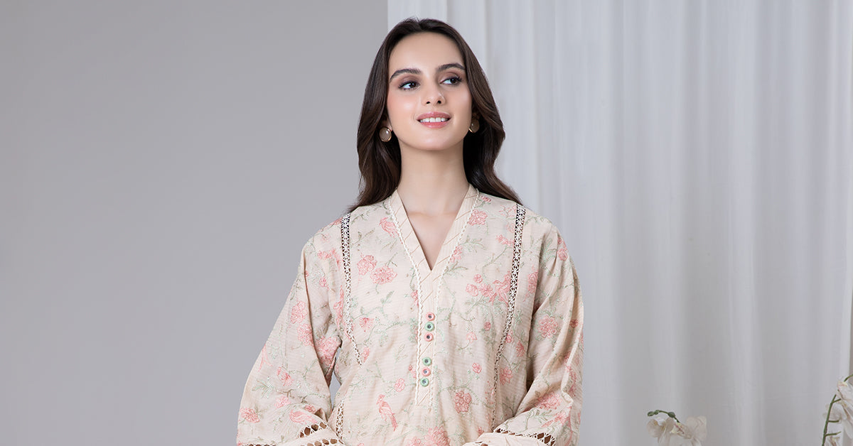 EMBROIDERED LAWN KURTA | MB-EF24-153