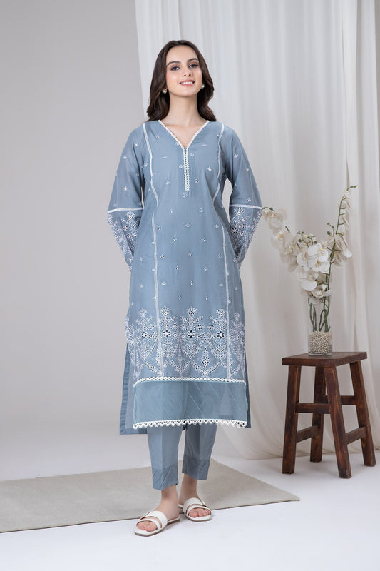 EMBROIDERED LAWN KURTA | MB-EF24-73