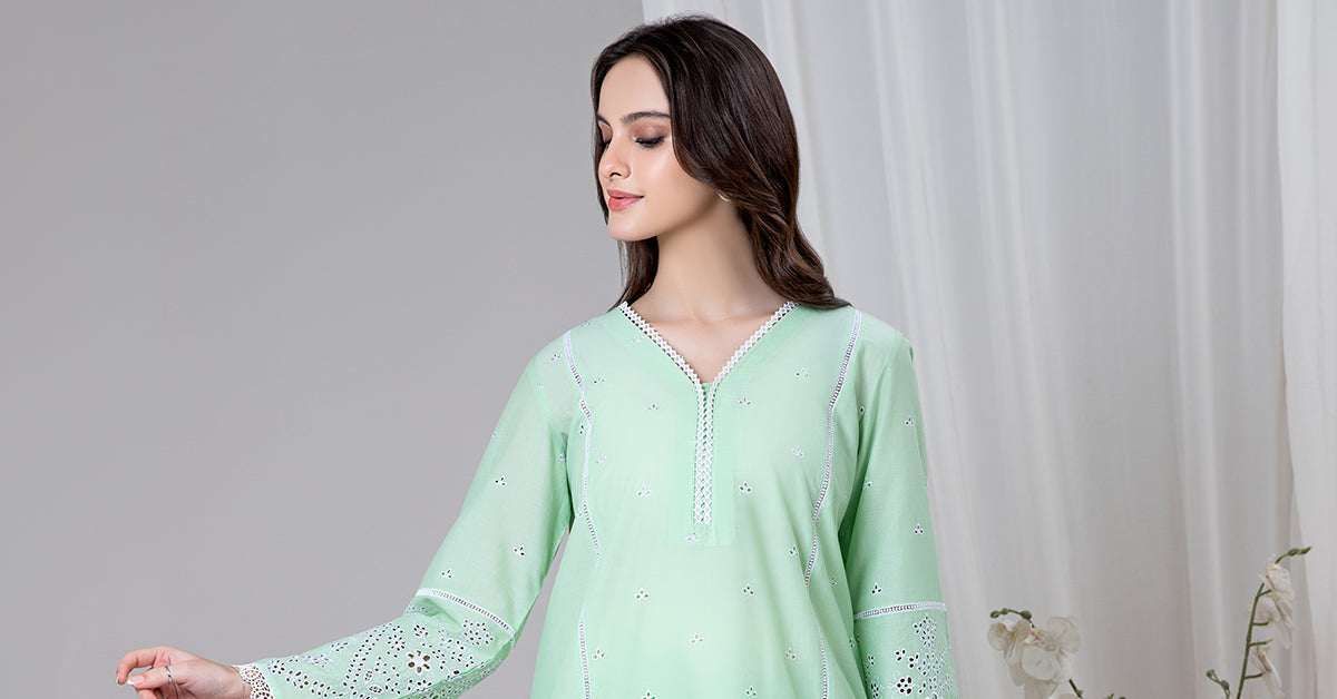 EMBROIDERED LAWN KURTA | MB-EF24-73