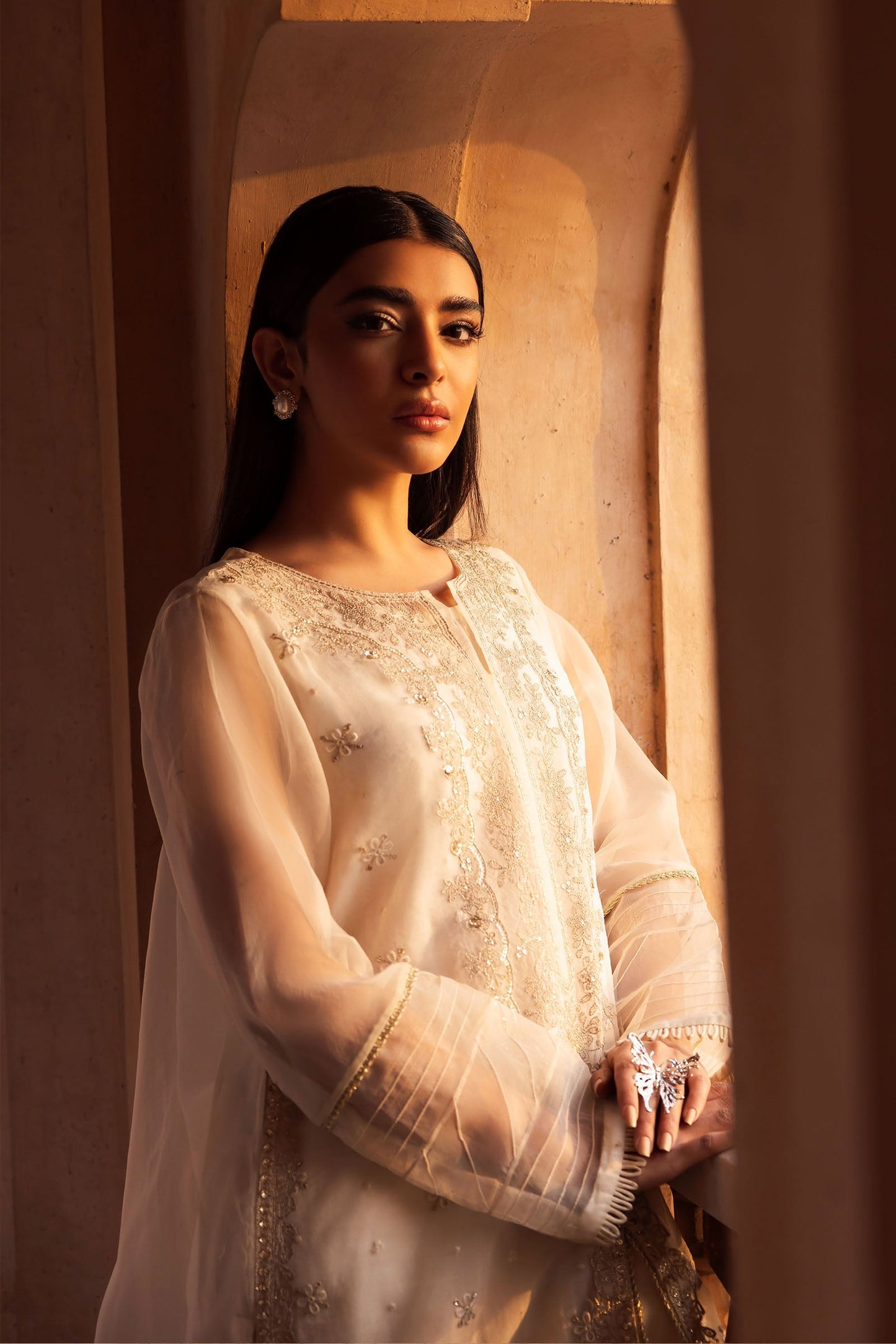 2 PIECE EMBROIDERED ORGANZA SUIT | MB-F24-516