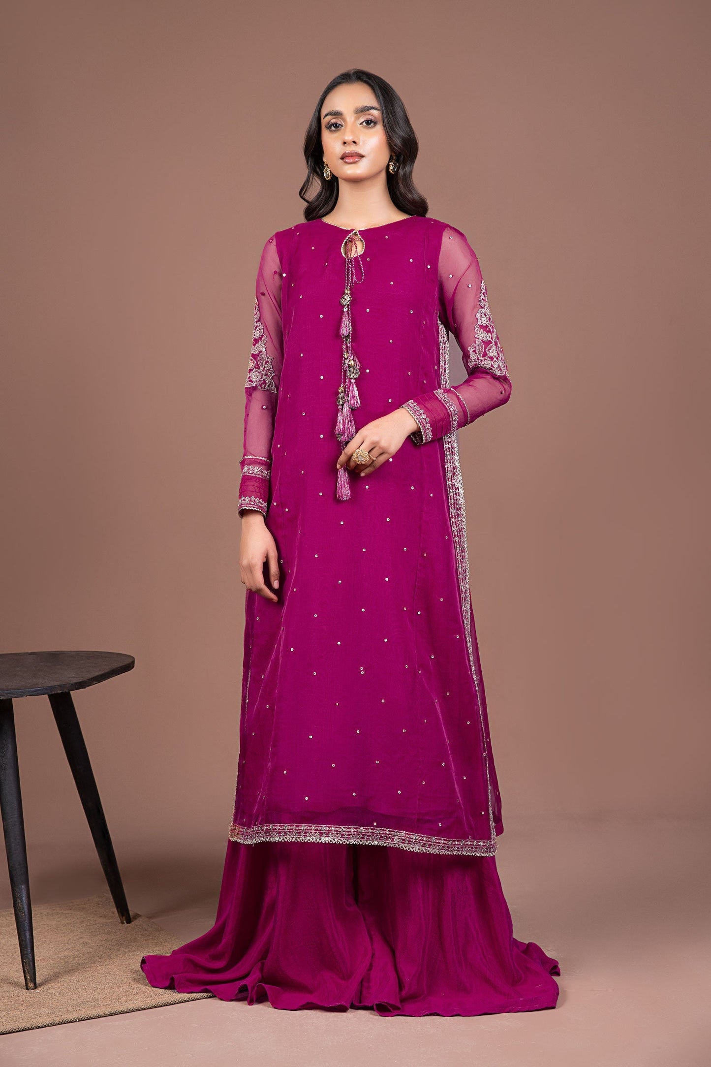 2 PIECE EMBROIDERED ORGANZA SUIT | MB-F24-517