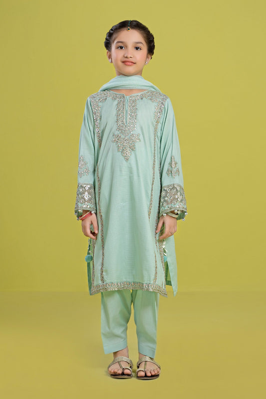 3 PIECE EMBROIDERED DOBBY SUIT | MKD-EF24-02