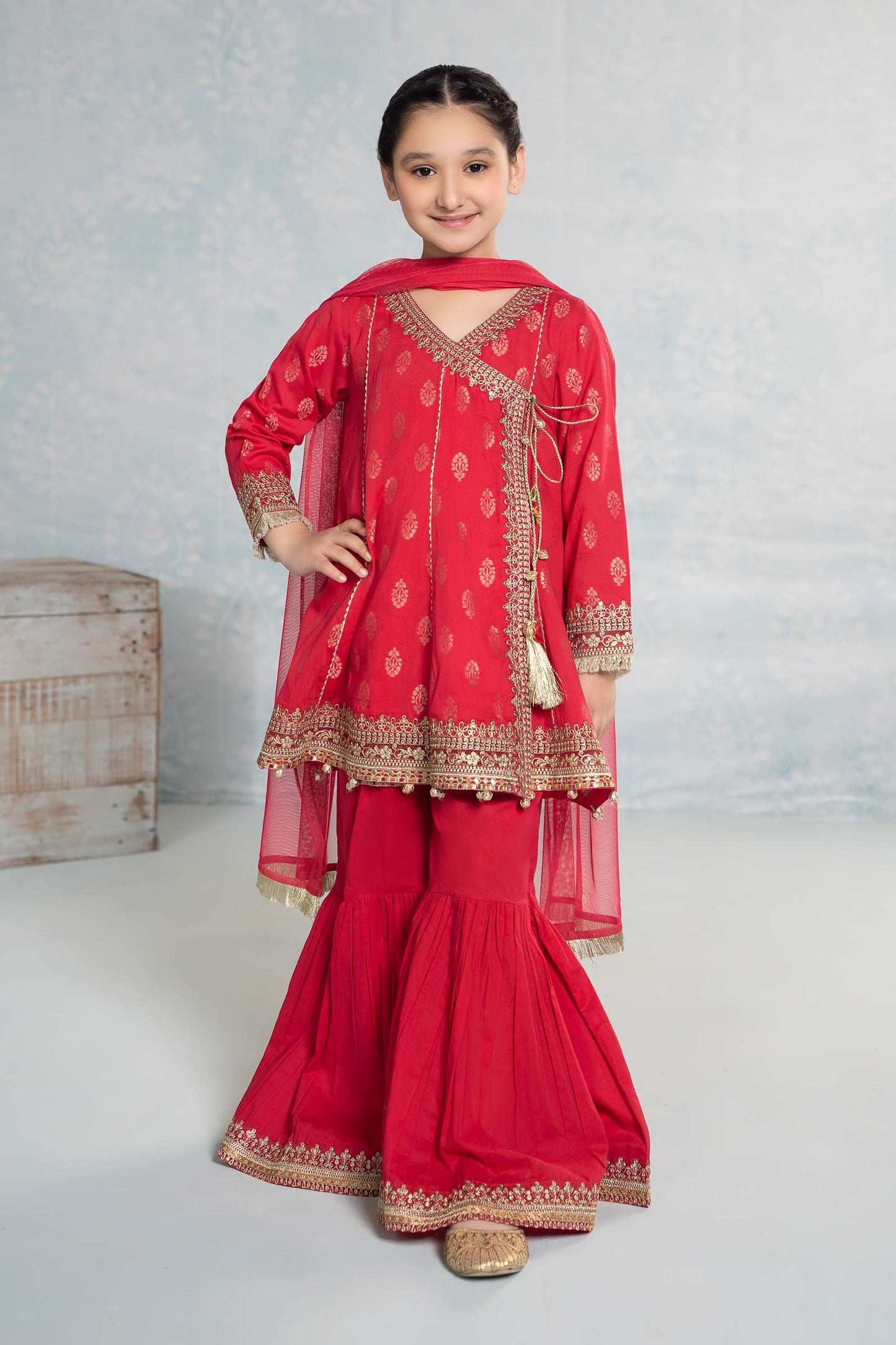 3 PIECE EMBROIDERED JACQUARD SUIT | MKD-EF24-12