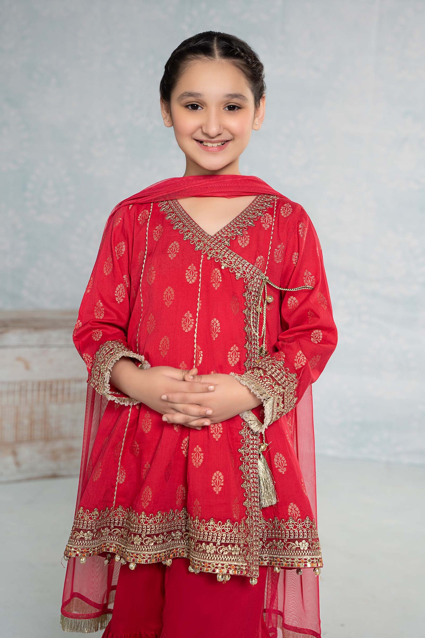 3 PIECE EMBROIDERED JACQUARD SUIT | MKD-EF24-12