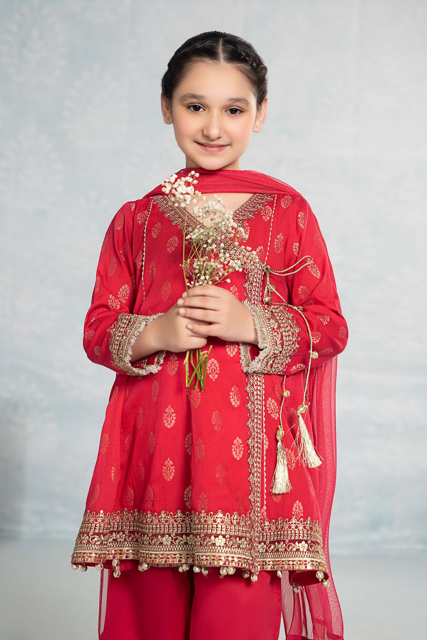 3 PIECE EMBROIDERED JACQUARD SUIT | MKD-EF24-12