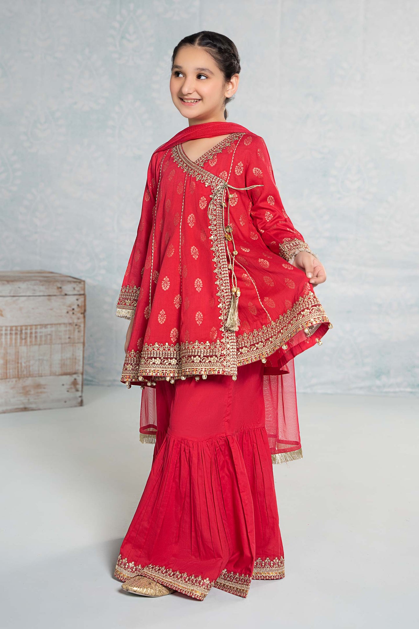 3 PIECE EMBROIDERED JACQUARD SUIT | MKD-EF24-12