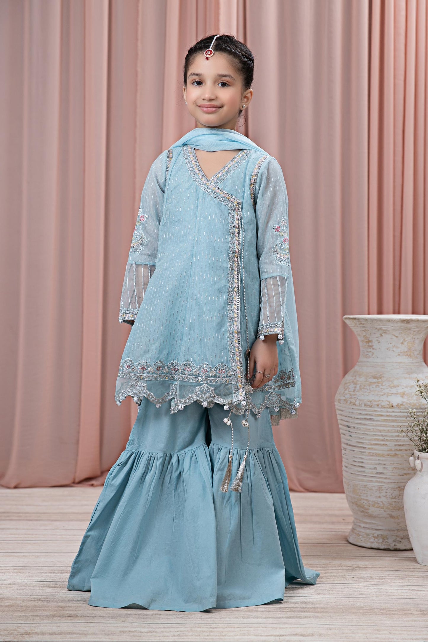 3 PIECE EMBROIDERED COTTON JACQUARD ZARI SUIT | MKD-EF24-19