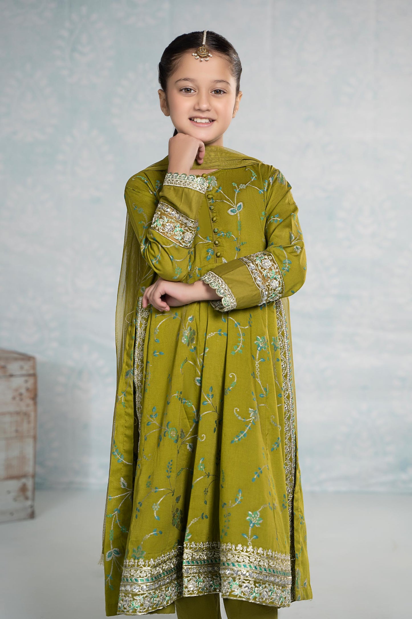 3 PIECE EMBROIDERED JACQUARD BROSHIA SUIT | MKD-EF24-23