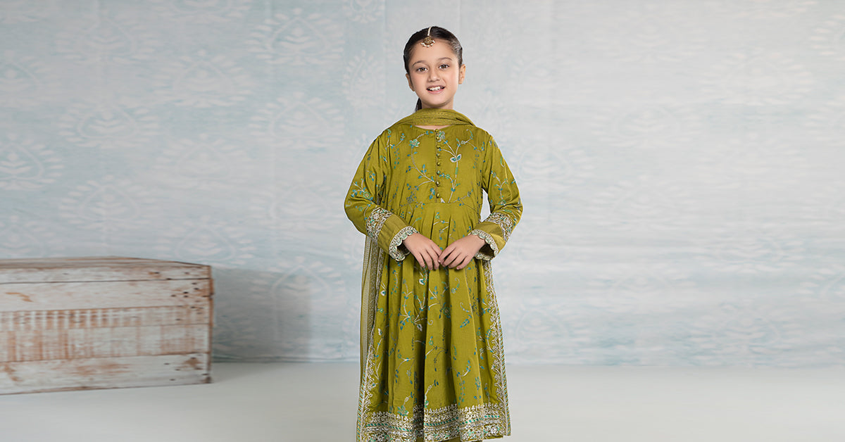 3 PIECE EMBROIDERED JACQUARD BROSHIA SUIT | MKD-EF24-23