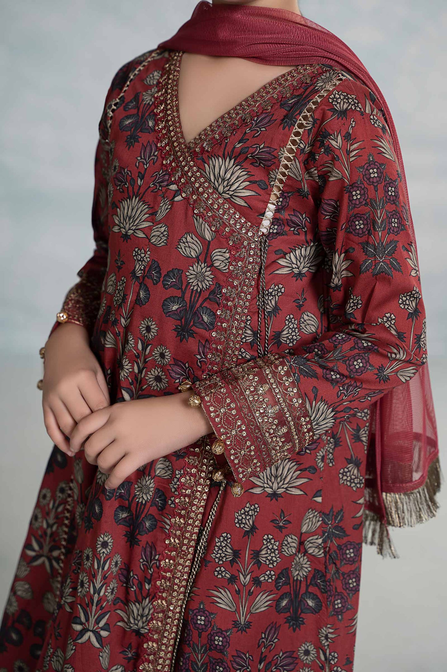 3 PIECE EMBROIDERED LAWN SUIT | MKD-EF24-26