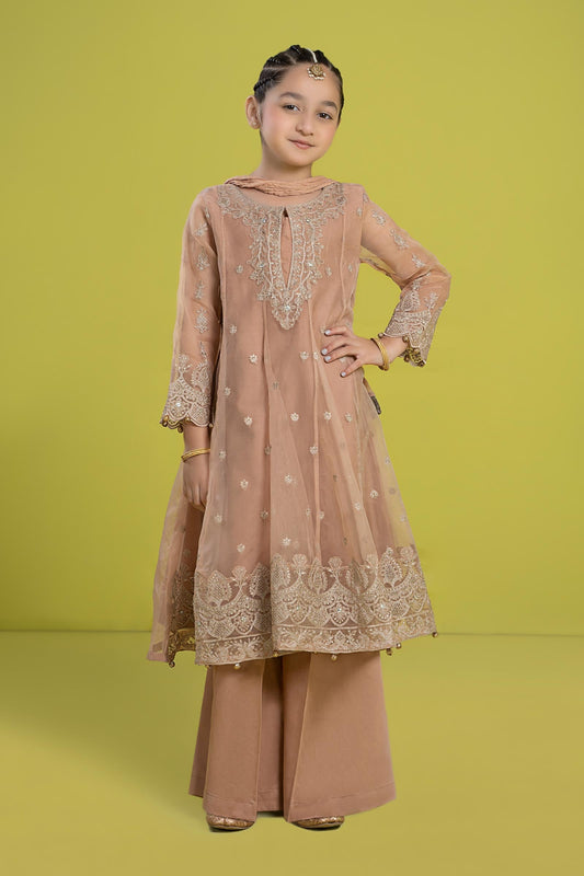 3 PIECE EMBROIDERED ORGANZA SUIT | MKS-EF24-05