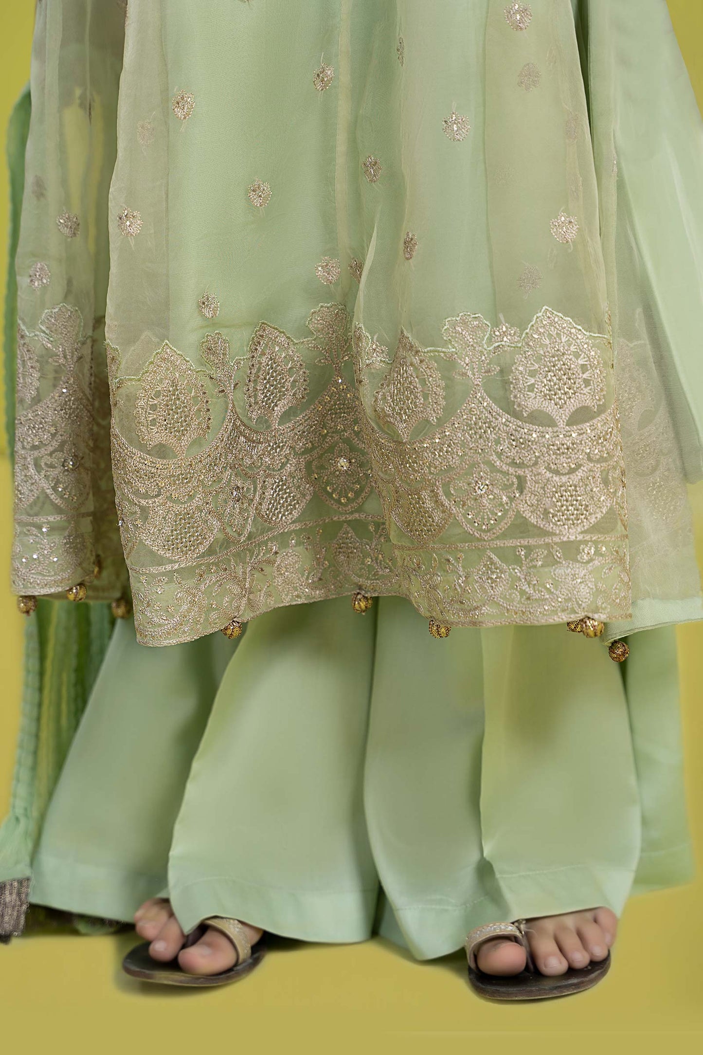 3 PIECE EMBROIDERED ORGANZA SUIT | MKS-EF24-05