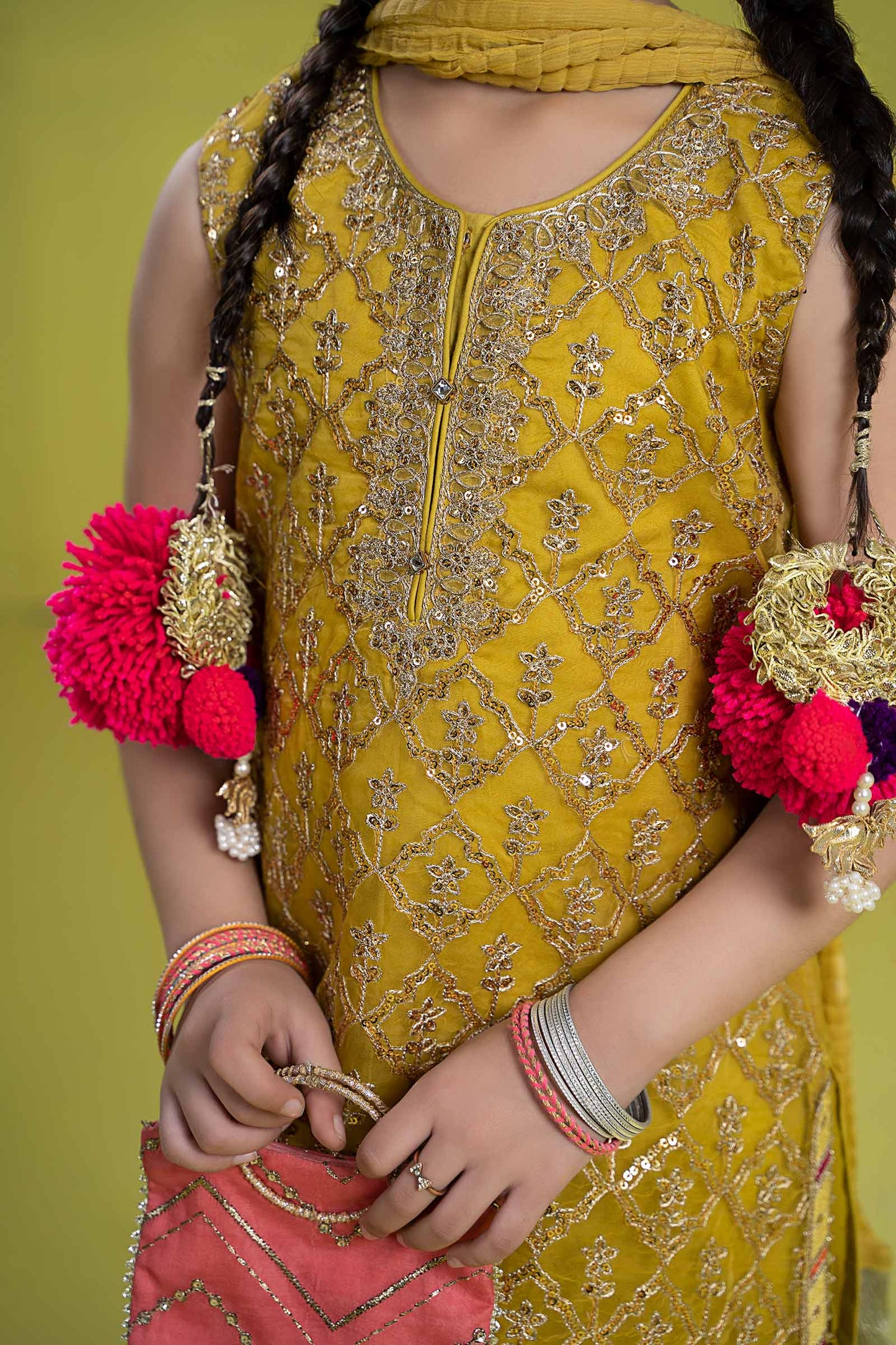 3 PIECE EMBROIDERED ORGANZA SUIT | MKS-EF24-14