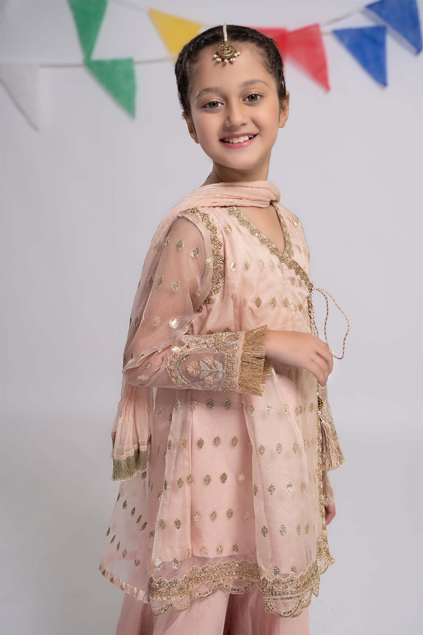 3 PIECE EMBROIDERED ORGANZA SUIT | MKS-EF24-18