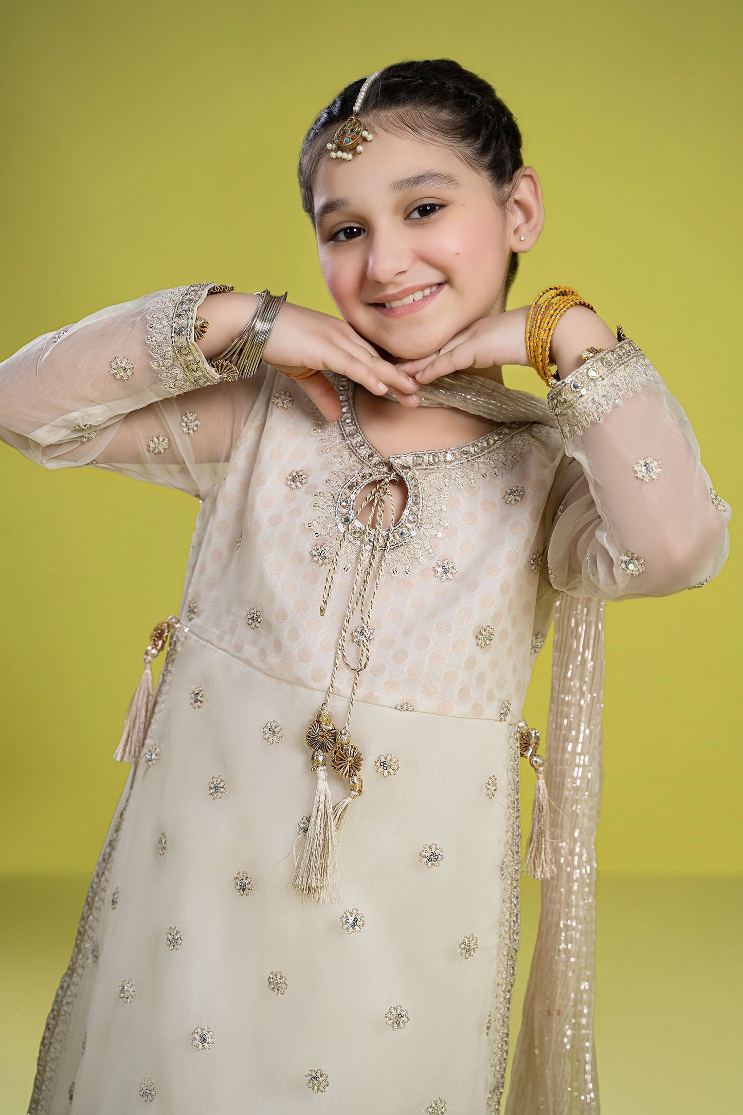 3 PIECE EMBROIDERED ORGANZA SUIT | MKS-EF24-25