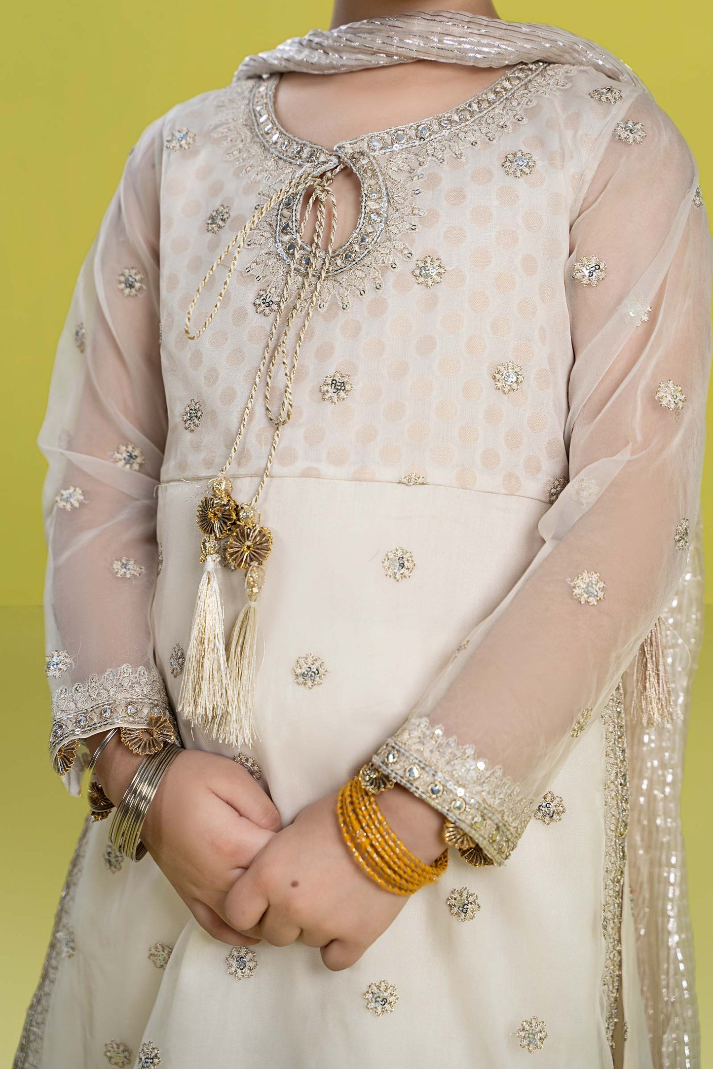 3 PIECE EMBROIDERED ORGANZA SUIT | MKS-EF24-25