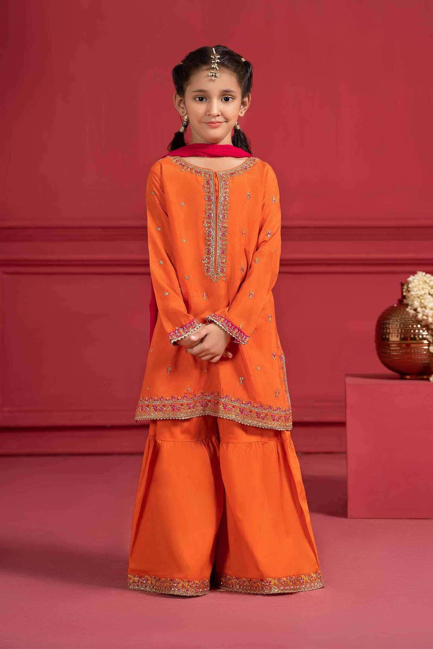 3 PIECE EMBROIDERED SILK SUIT | MKS-W23-26