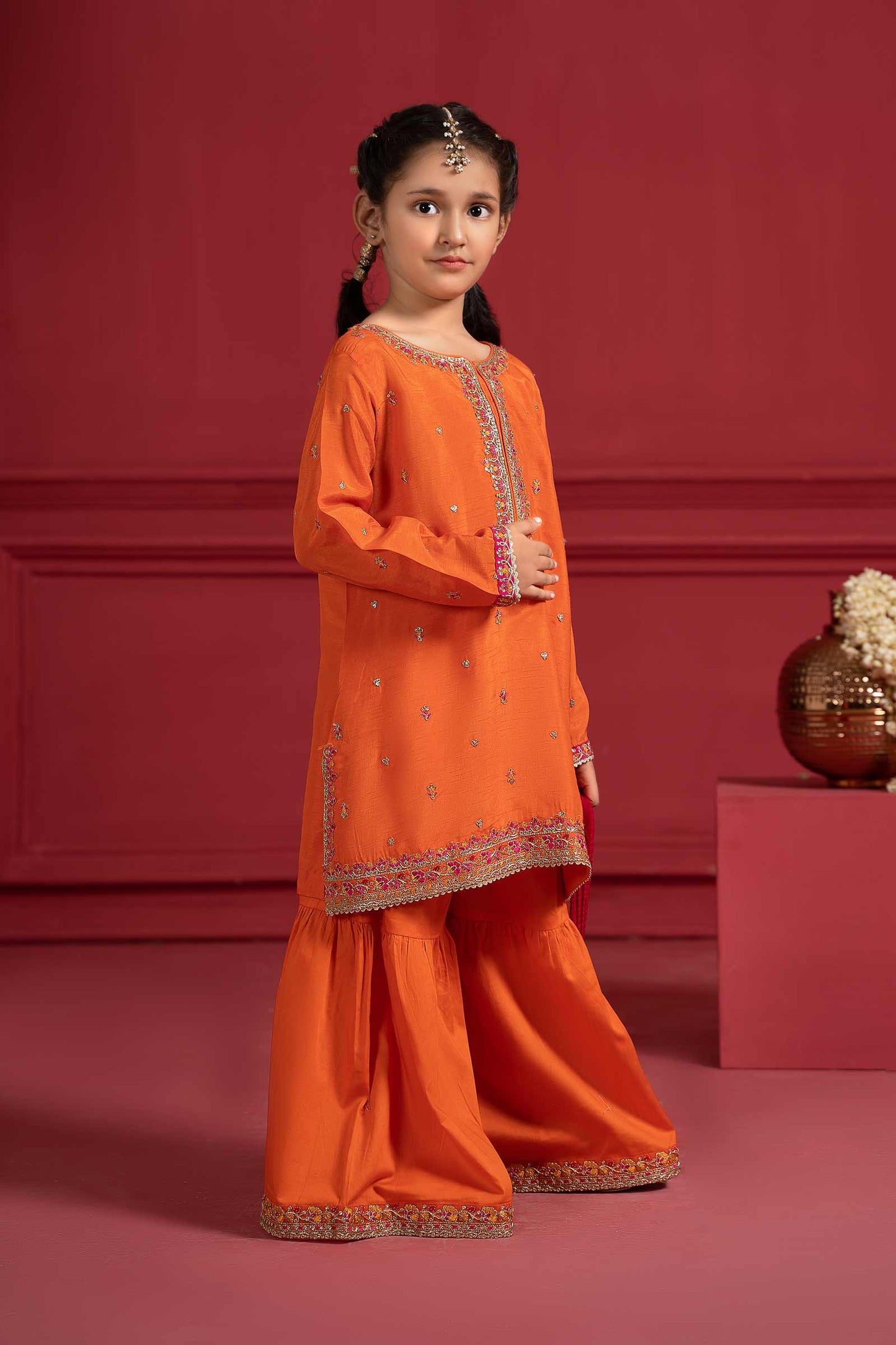 3 PIECE EMBROIDERED SILK SUIT | MKS-W23-26