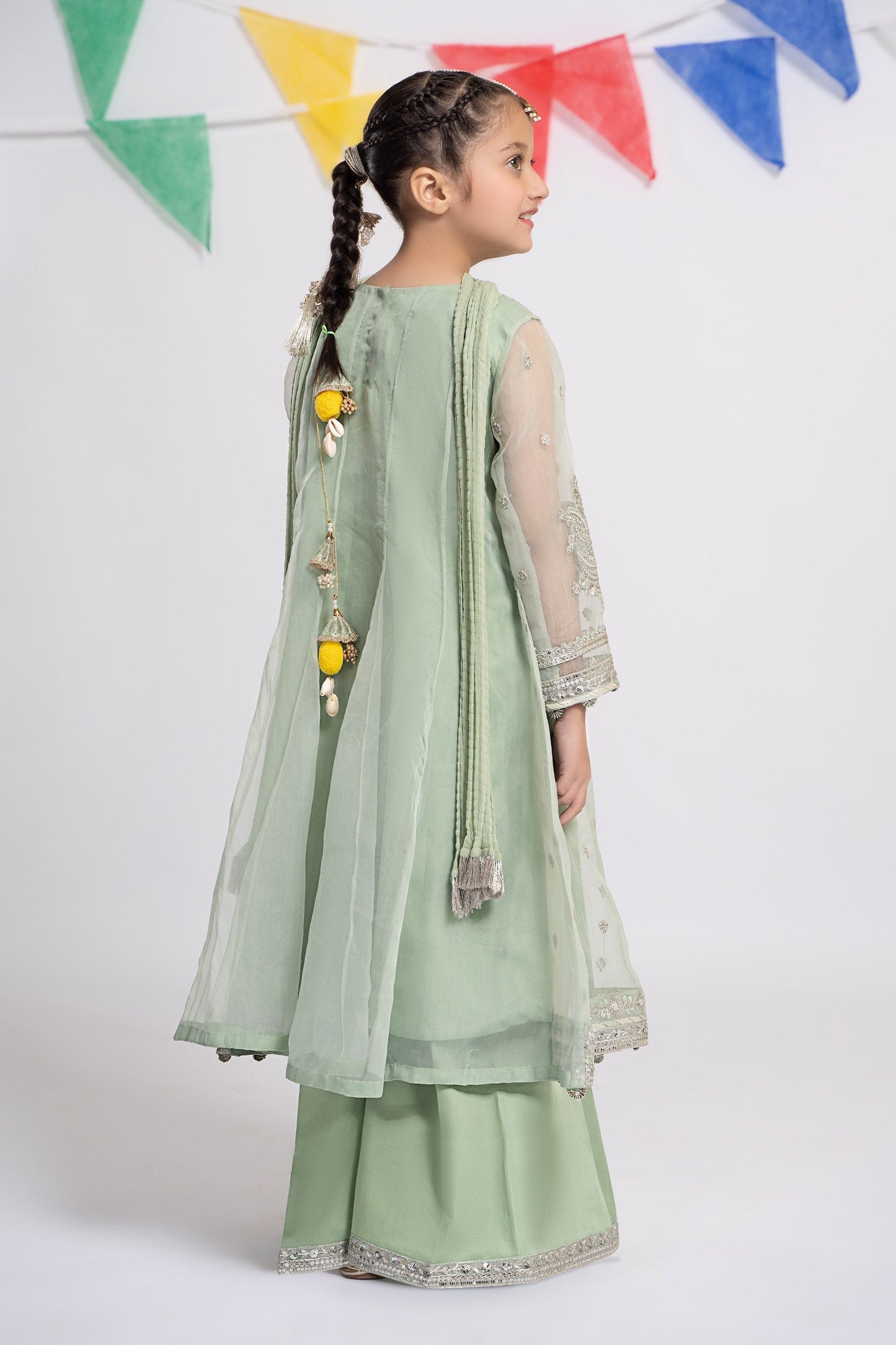 3 PIECE EMBROIDERED ORGANZA SUIT | MKS-EF24-15