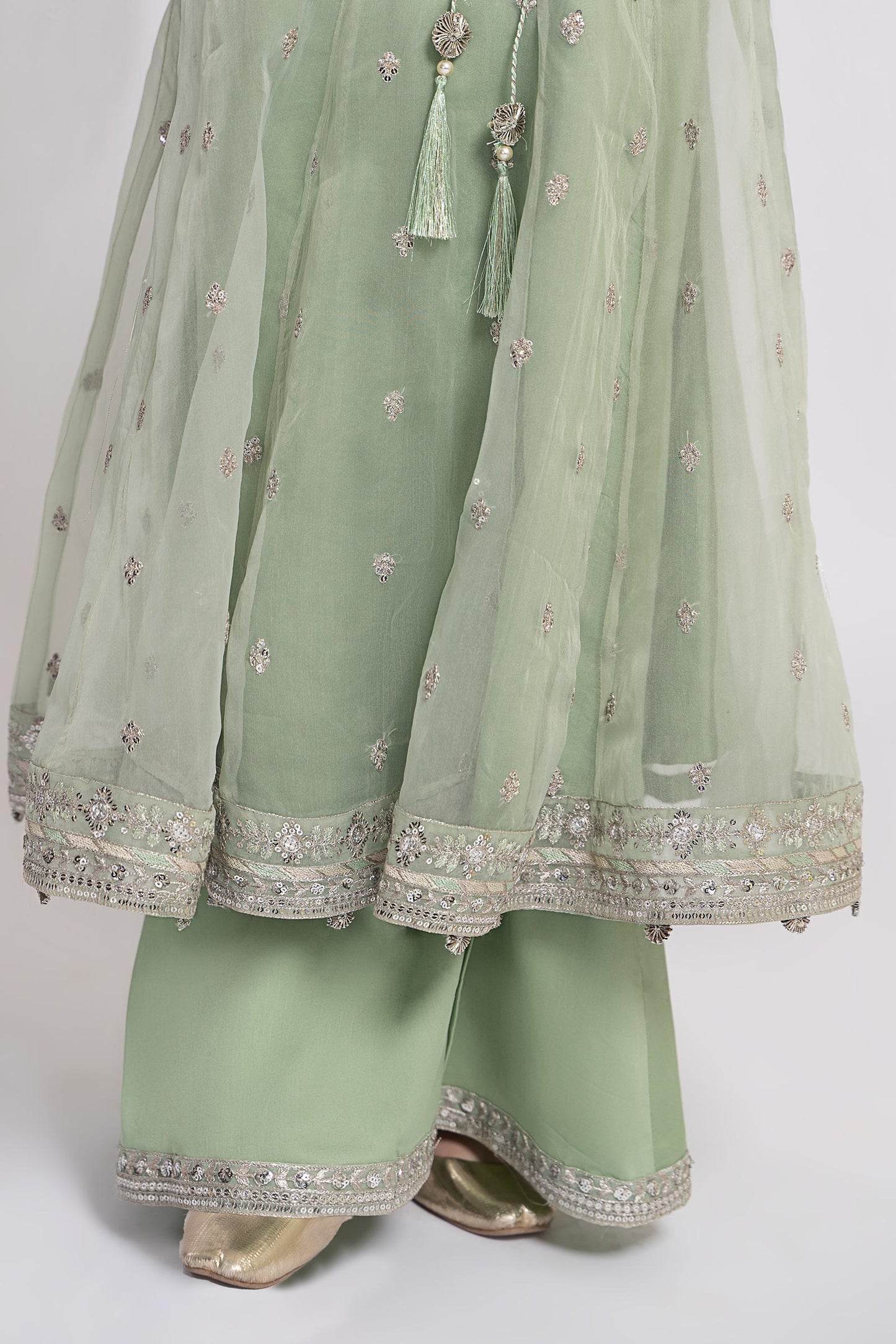 3 PIECE EMBROIDERED ORGANZA SUIT | MKS-EF24-15